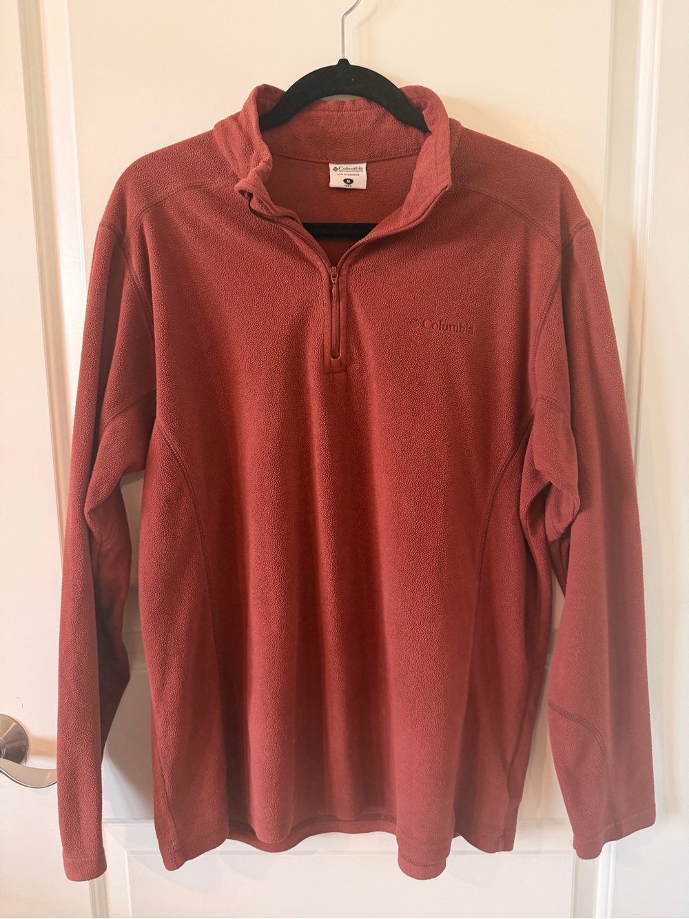 Columbia Men’s Medium Rust Fleece Quarter-Zip Pullover